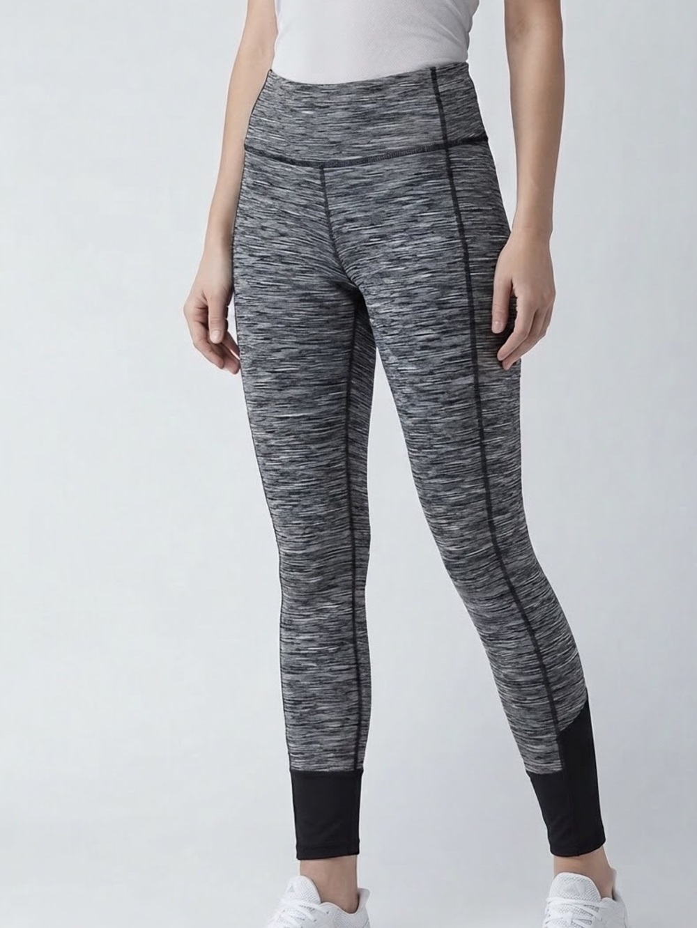 Kyodan Space Dye Athletic Workout Leggings Black White S M